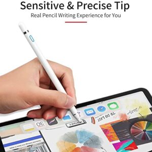 Stylus Pens for Touch Screens,Active Stylus Pen Compatible with Apple iPad, Capacitive Pencil for Kid Student Drawing, Writing,High Sensitivity,for Touch Screen Devices Tablet,Smartphone (White)