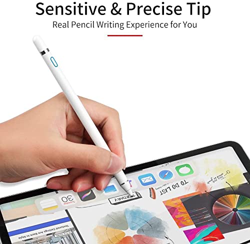 Stylus Pens for Touch Screens,Active Stylus Pen Compatible with Apple iPad, Capacitive Pencil for Kid Student Drawing, Writing,High Sensitivity,for Touch Screen Devices Tablet,Smartphone (White)