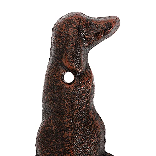 Laxioriew Pack of 4 Vintage Cast Iron Dog Wall Decorative Hook with Screws, Heavy Duty Rustic Wall Garage Hook Puppy Retro Wall Animal Hanger Hook for Robes, Towels, Coats, Bags and Cloths