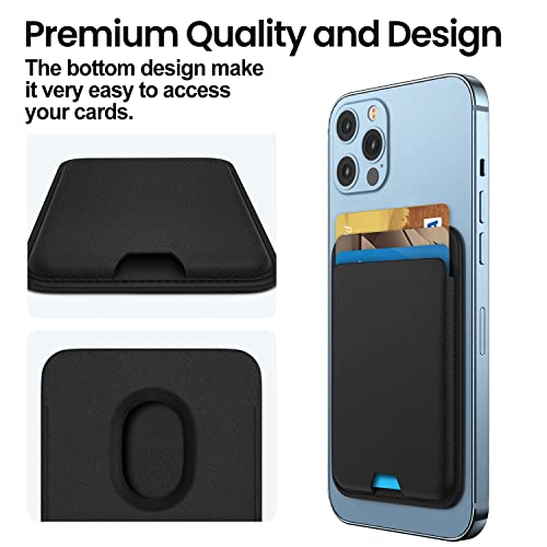 [2 Pack] Magnetic Wallet Card Holder Compatible with Apple MagSafe Wallet for iPhone 14 Pro Max/14 Pro/14/14 Plus/13 Pro Max/13 Pro/13/13 Mini/ 12 Series,MidnightBlue