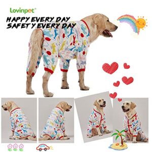 LovinPet Giant Large Dog Pajamas, Large Dog Surgical Recovery Shirt, Lightweight Pullover Dog Pajamas, Large Breed Dog Jammies, Pet PJ's/XXL