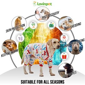 LovinPet Giant Large Dog Pajamas, Large Dog Surgical Recovery Shirt, Lightweight Pullover Dog Pajamas, Large Breed Dog Jammies, Pet PJ's/XXL