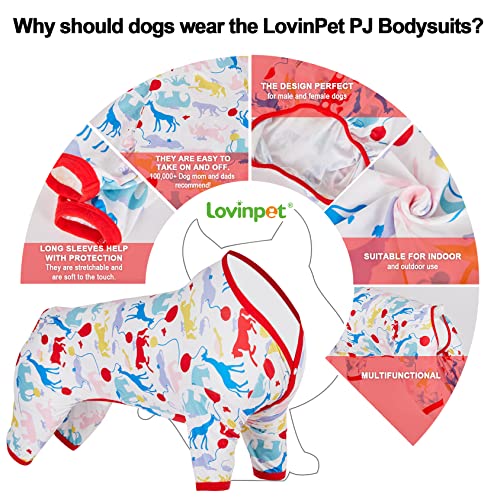 LovinPet Giant Large Dog Pajamas, Large Dog Surgical Recovery Shirt, Lightweight Pullover Dog Pajamas, Large Breed Dog Jammies, Pet PJ's/XXL