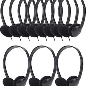 QWERDF 24 Packs Headphones Bulk for Kids Classrooms Set School Students Class Wired On-Ear Over-Ear Earphones Individually Bagged