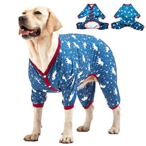 lovinpet large dog pet shirt - undershirt for dog coats, anti licking, pet anxiety relief onesie, floral pony navy print, large breed dog clothes, large dog jammies, pet pj's/large