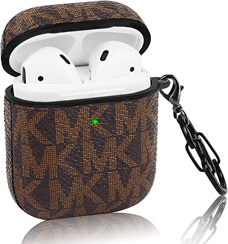 AirPods Case Cover with Keychain, Luxury Full-Body Hard Shell Airpods Protective Cover Case Designed for AirPods 2 & 1, for AirPods Wireless Charging Case