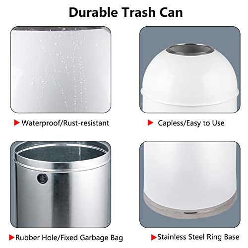 Stainless Steel Trash Can with Lid Open Top Trash Bin, Industrial Metal Trash Enclosure, Detachable Inside Cabinet, Commercial Garbage Bin for Hotel, Patios, Cafés, Parks (Color : Blue, Size : 45L)