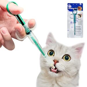 fuluwt cat pill shooter, dog pill gun with 2 soft silicone tips, pet medical dispenser for baby animals, medicine syringe for small animals.