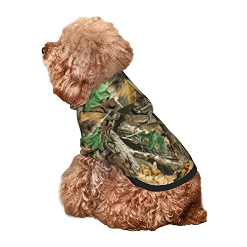 Small Pet Sweaters with Hat Camo Deer Camouflage Hunting Cat Puppy Hoodie Pet Hooded Coat X-Large