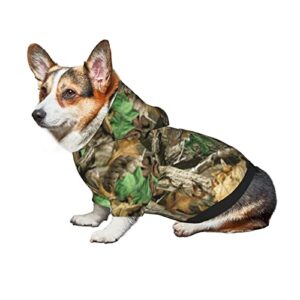 Small Pet Sweaters with Hat Camo Deer Camouflage Hunting Cat Puppy Hoodie Pet Hooded Coat X-Large