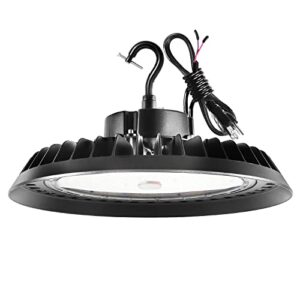 BFT LED High Bay Light UFO LED Lighting 100W 15,000LM 5000K 1-10V Dimmable,400W HID/HPS Equiv.5’Cable with US Plug,IP65 Commercial Shop Factory Warehouse Workshop Garage Barn Gym Lighting Fixtures