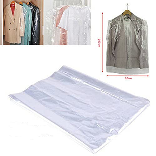 MTOATOUY 20 Pack Dry Cleaner Bags Plastic Clear Bags Transparent Clothing Dust Cover Dustproof Hanging Garment Bags(23.6 x 39.4 In)