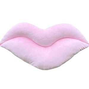 unlockgift Pink Velvet Lip Shaped Pillow Light Pink Pillows Love Cushion Funky Throw Pillow Bed Living Room Decorative Pillows (Baby Pink, 60 cm)