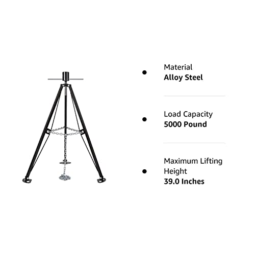 WEIZE 5th Wheel Tripod Stabilizer For trailer, Durable King Pin Stabilizer Adjustable from 39" to 53", 5000lb Load Capacity