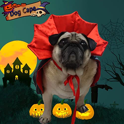 Dog Cape Costume Halloween Pet Cat Clothes Cloak Funny Costume Dog Witch Clothes Halloween Costumes for Small Medium Large Dogs Cats Puppy, Funny Dog Cosplay Dress Mantle Apparel