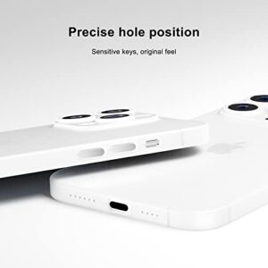 memumi [Upgraded Version for iPhone 14 Pro Max Ultra Thin Case, Lightweight PP Matte Finish Coating Slim Phone Case with 0.3 mm Minimalist Design Semi-Transparent White