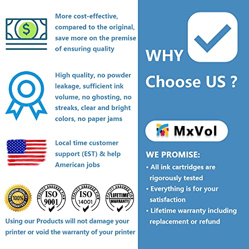 MxVol (414A NO Chip Compatible Toner Cartridge Replacement for HP 414A 414X W2020A W2020X for HP Color Pro MFP M479fdw M454dw M479fdn M454dn Printer Cartridges (KCMY-4 Pack)