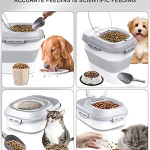 Somkaco Collapsible Food Storage Container with Transparent Lid, Scoop and Wheels, Large food storage for Dog, Cat and Other Pet