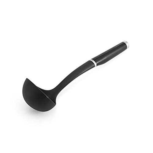 KitchenAid Classic Soup Ladle, One Size, Black 2 & Classic Pizza Wheel, 9-Inch, Black