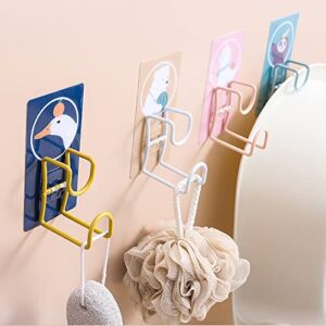 Bsxgse Hooks for Home Use Multi Purpose Wall No Punching Washbasin Stand Wall Hanging Bathroom Basin Storage Rack for Bathroom Kitchen Curling Stones for (D, One Size)