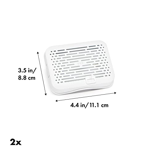 OXO Good Grips GreenSaver Produce Keeper -1.6 Qt & Good Grips GreenSaver Mounted Crisper Drawer Insert with Suction Cups (2 Pack),White