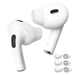 brujula airpods pro 2 ear tips ear hooks covers [reduce pain], soft silicone accessories, replacement ear tips, fit in the charging case, [us patent registered] [3 pairs](s/m/l)