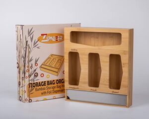 zipnizer food storage bag organizer with foil dispenser