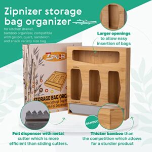 Zipnizer Food Storage Bag Organizer with Foil dispenser