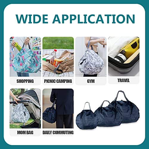 FuKuEn Foldable Reusable Tote Bags Grocery Shopping Bags Lunch Bag Washable Portable Bags Daily Commuter Bags Washable Eco Friendly Shopping Bags 2pcs