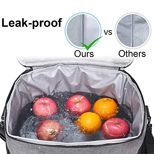 RC ROCKCOW Embroidery Personalized Large Lunch Bag 24-Can (15L) Insulated Lunch Box Soft Cooler Cooling Tote for Adult Men Women