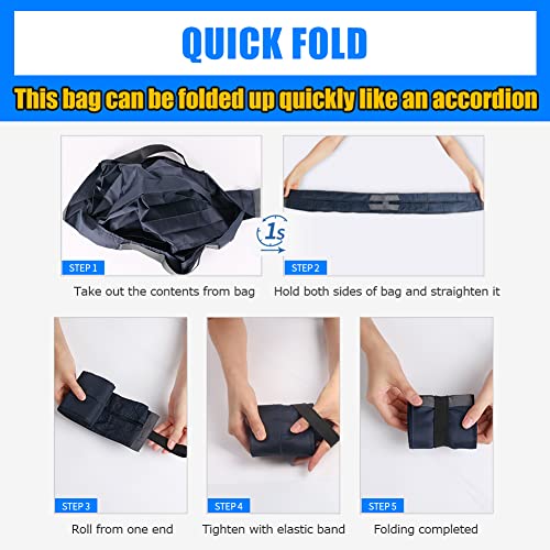 FuKuEn Foldable Shopping Bags Waterproof Shopping Bags Reusable 3 Pieces Portable Grocery Bags With Handles Large Capacity Travel Duffel Bags for Daily Commuting Picnic Gym Different Size