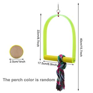 Wontee Bird Toys Bird Swing Toy Bird Perches for Parrot Budgie Parakeet Cockatiel Conure African Grey (Medium, Green)