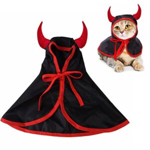 halloween dog devil cape costume pet hooded vampire cloak funny witch cloak clothes cool wizard cape for small medium dogs cats puppy, holiday cosplay wizard outfit mantle apparel for halloween