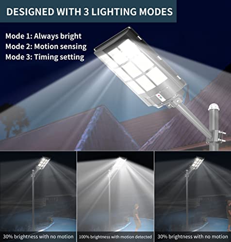 Gefolly 1000W Solar Street Lights Outdoor, 162000LM Commercial Parking Lot Light Dusk to Dawn, 6500K Solar Security Flood Lights with Motion Sensor for Basketball Court, Road, Yard-2 Pack