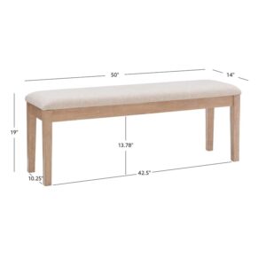 Linon Miles Wood Dining Bench in Natural Brown
