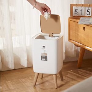 Zerodeko Trash Can Waste Basket Plastic Press Type Waste Bins Garbage Container Farmhouse Garbage Can for Home Kitchen Office Bathroom