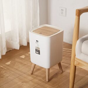 Zerodeko Trash Can Waste Basket Plastic Press Type Waste Bins Garbage Container Farmhouse Garbage Can for Home Kitchen Office Bathroom