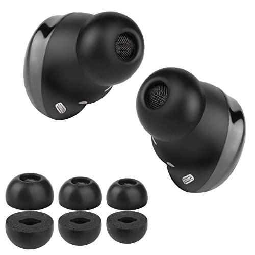 Premium Memory Foam Tips Replacement for Samsung Galaxy Buds pro. No Silicone Eartips Pain.odesoy pro Ear Tips Fit in The Charging Case, (S/M/L, Black,3 Pairs)