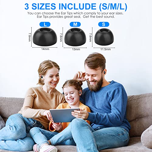 Premium Memory Foam Tips Replacement for Samsung Galaxy Buds pro. No Silicone Eartips Pain.odesoy pro Ear Tips Fit in The Charging Case, (S/M/L, Black,3 Pairs)