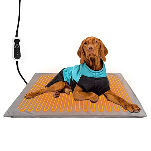 TUKELER Pet Heating Pad with Chew Resistant Cord Temperature(86℉-146℉) Adjustable Dog Heating Pad,Waterproof & Overheat Protection 31.5"x19.6"