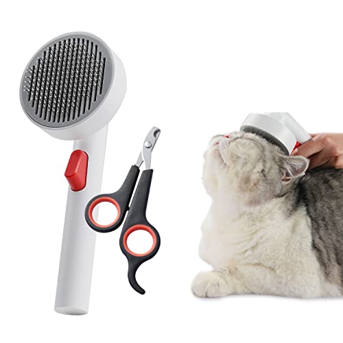 FURBULOUS cat Grooming Slicker Brush for Kitten Rabbit Massage Removes Mats, Tangles and Loose Fur. Cat Brush for Long or Short Haired Cats, Cat Brushes for Indoor Cats