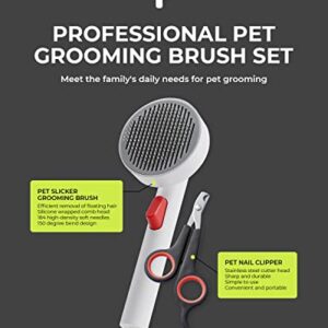 FURBULOUS cat Grooming Slicker Brush for Kitten Rabbit Massage Removes Mats, Tangles and Loose Fur. Cat Brush for Long or Short Haired Cats, Cat Brushes for Indoor Cats