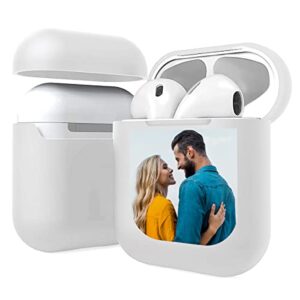 custom airpod case for apple airpods 2 & 1 with keychain,personalized your photo/text/name airpods case for men and women,translucent