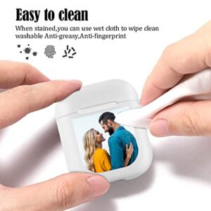 Custom Airpod Case for Apple AirPods 2 & 1 with Keychain,Personalized Your Photo/Text/Name Airpods Case for Men and Women,Translucent