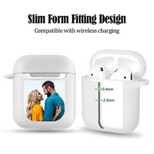 Custom Airpod Case for Apple AirPods 2 & 1 with Keychain,Personalized Your Photo/Text/Name Airpods Case for Men and Women,Translucent