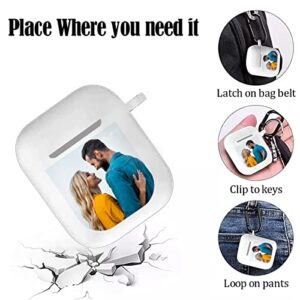 Custom Airpod Case for Apple AirPods 2 & 1 with Keychain,Personalized Your Photo/Text/Name Airpods Case for Men and Women,Translucent