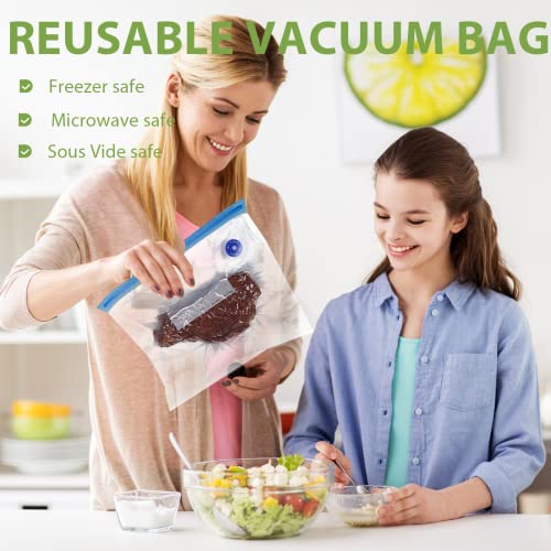 Vacuum Seal Storage Container Starter Kit (2L/half-gallon x1), with Handheld Automatic Pump & 6 Vacuum Bags, Vacuum Container for Food Storage, Airtight Food Preservation -BPA Free, Freezer Safe