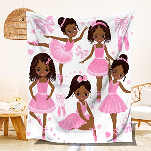 African American Blanket Throw 60"X80"for Gilrs Teen Women Daughter Super Soft African American Blanket for Bed Couch Sofa Warm Blanket All Season Ultra Soft Home Decor Flannel Fuzzy Blanket