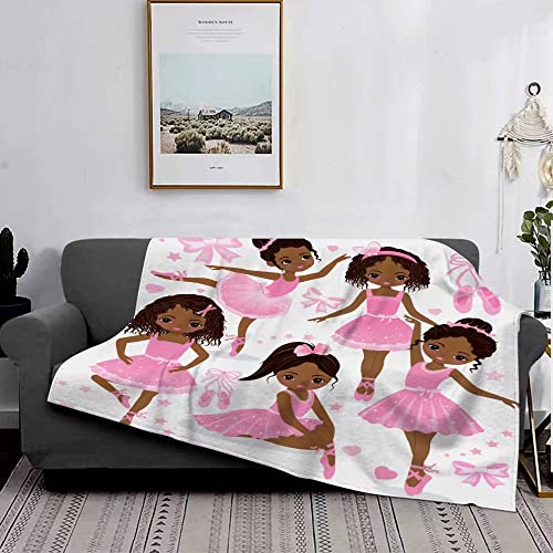 African American Blanket Throw 60"X80"for Gilrs Teen Women Daughter Super Soft African American Blanket for Bed Couch Sofa Warm Blanket All Season Ultra Soft Home Decor Flannel Fuzzy Blanket