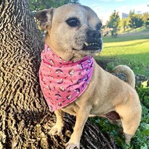 Giving Paws – Magical Unicorn Dog Bandana – Soft and Comfortable Puppy Bandanas - Giving Back to Pets in Need - Pink Color Unicorn Printed Bandanas for Dogs - Large/X-Large